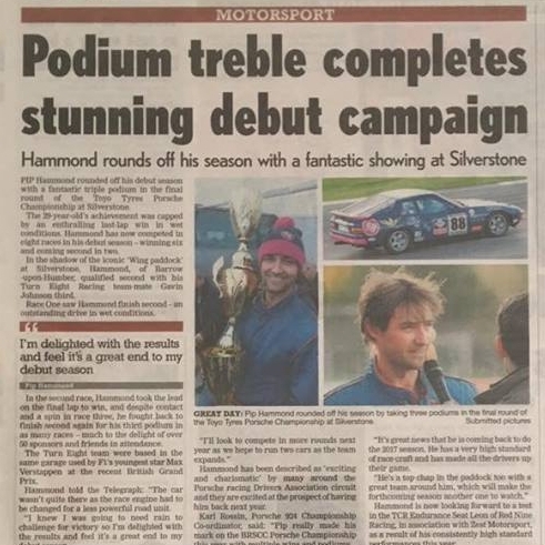 October 31, 2025 -  Pip Hammond article on podium finishes at Silverstone 2016