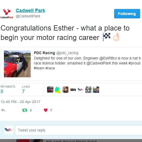April 20, 2025 -  Cadwell twitter Congratulates Esther passing her ard test.